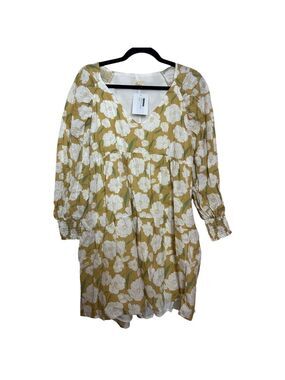 Ran Floral Puff Long Balloon Sleeve Voluminous Baby Doll Mini Short Dress
